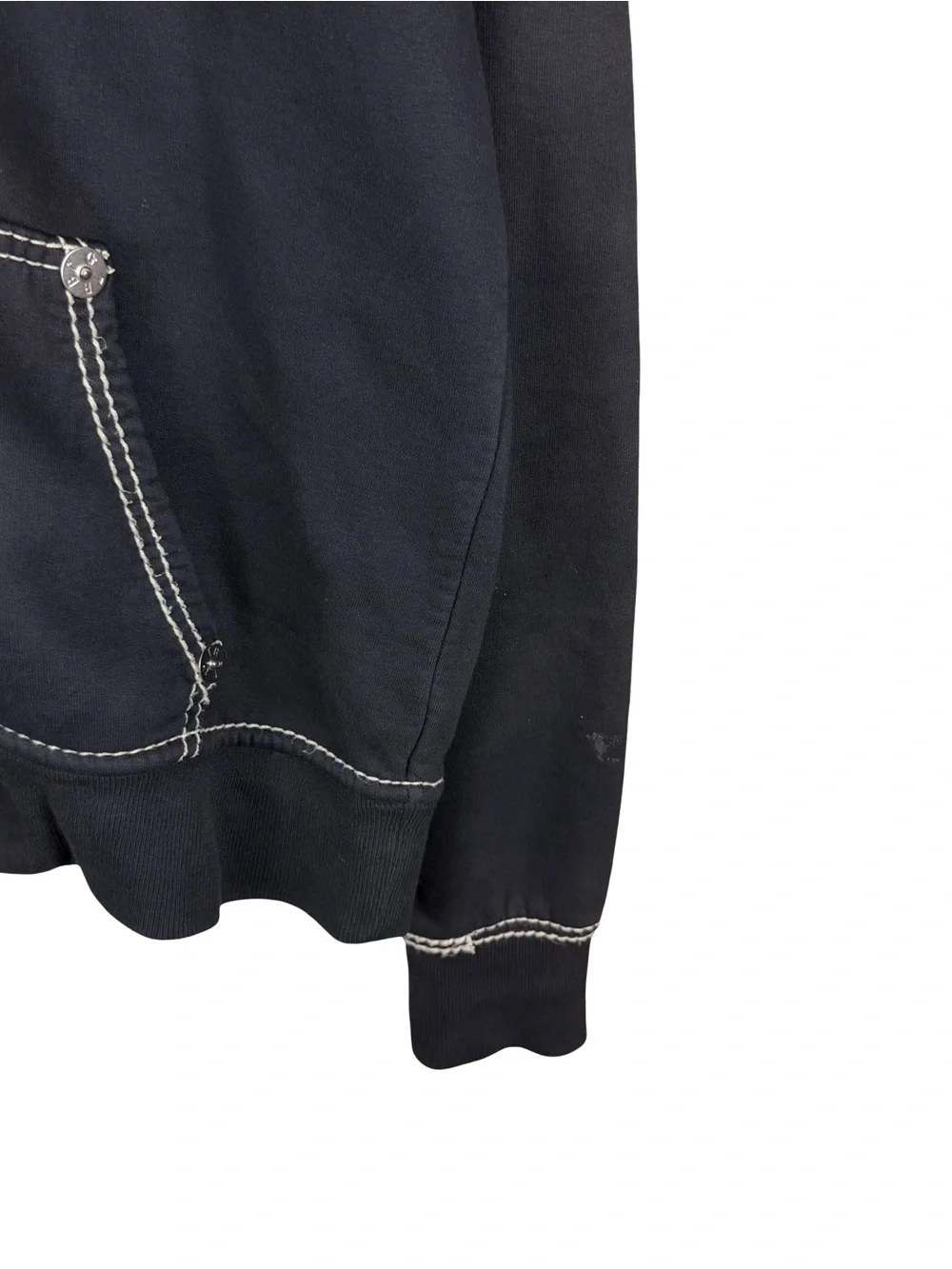 Mens True Religion Brand Contrast Stitch Full Zip Streetwear Hoodie Size XL